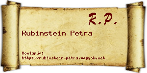 Rubinstein Petra névjegykártya